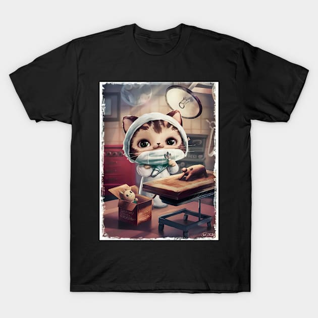 Cute cat surgeon T-Shirt by Spaceboyishere